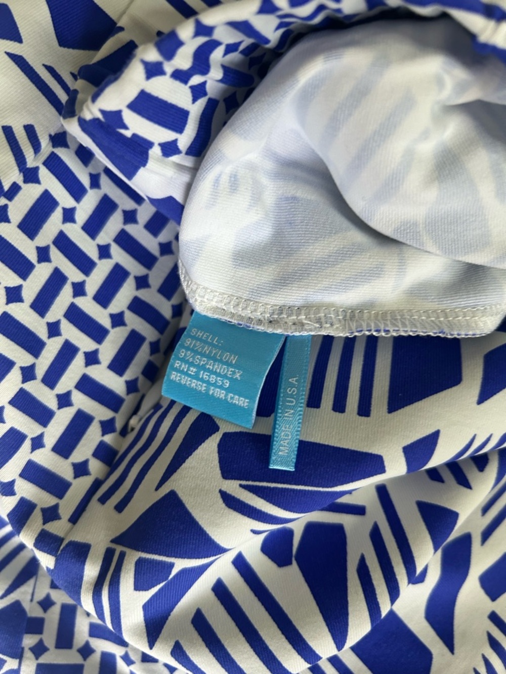 J. McLaughlin Royal Blue & White Abstract Print Skirt/skort - Picture 4 of 7